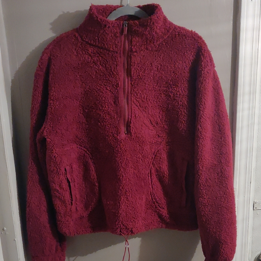 Cozy Red Fleece Pullover